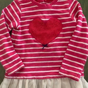 Girls 4T Striped Heart Shirt